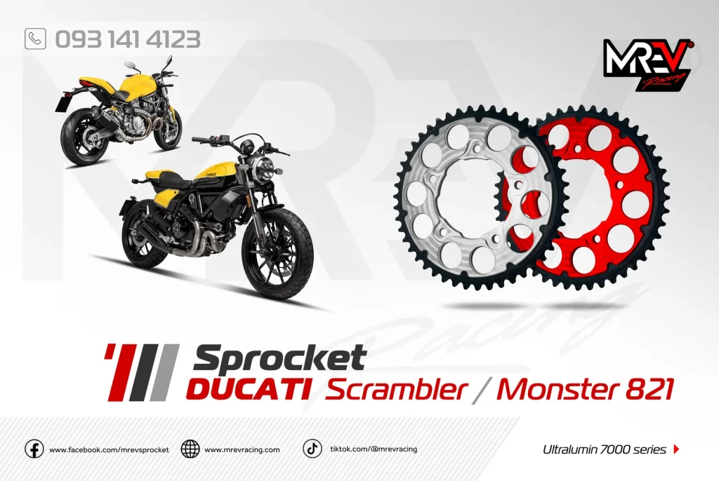 Rear Sprocket for Ducati Scrambler 800 Double Plates Two-Color Assembled Center